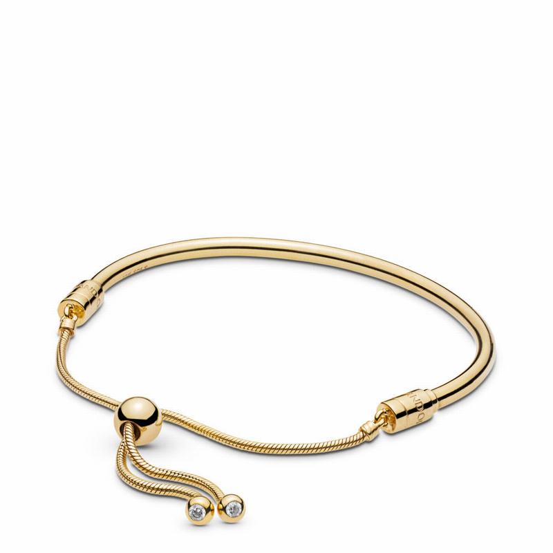 Pandora Shine™ Sliding Bangle Bracelet - 18ct Gold Plated/Cubic Zirconia - Canada | TI4747FS